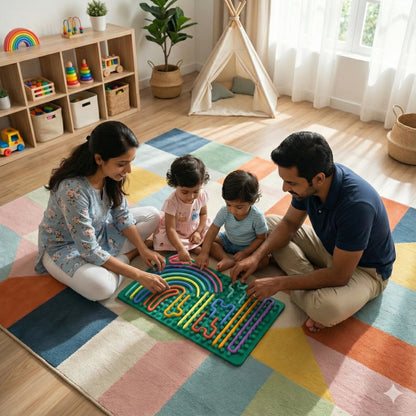 MindCalm™ – Silicone Sensory Fidget Board Toy with Color Strings | Stress Relief, Focus & Calm Toy for Kids and Adults