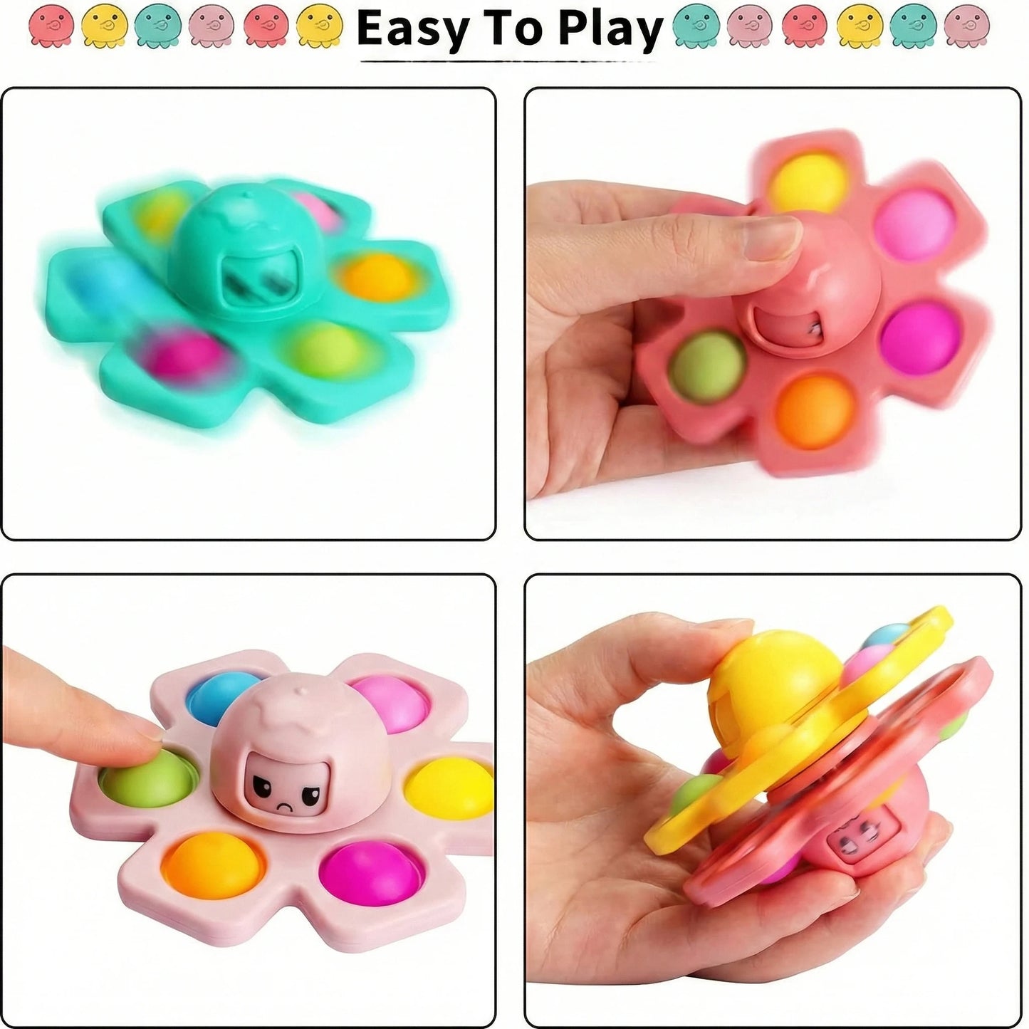 OctoSpin™ – Sensory Fidget Spinner | Smooth Spinning Tentacles | Focus & Calm Play